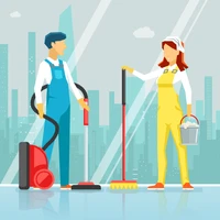 Reinigungsteam bei der Arbeit